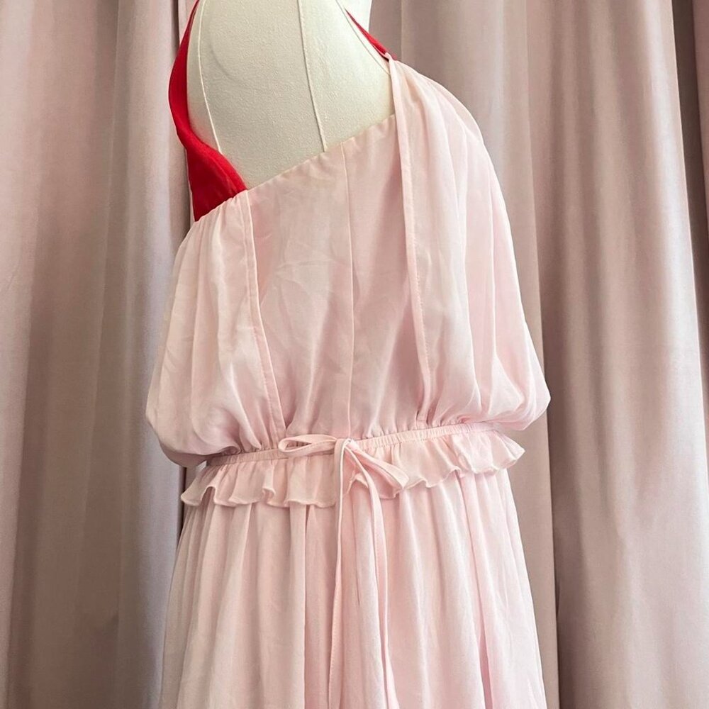 Express Boho Pink And Red Ruffle Dress - Picture 5 of 8